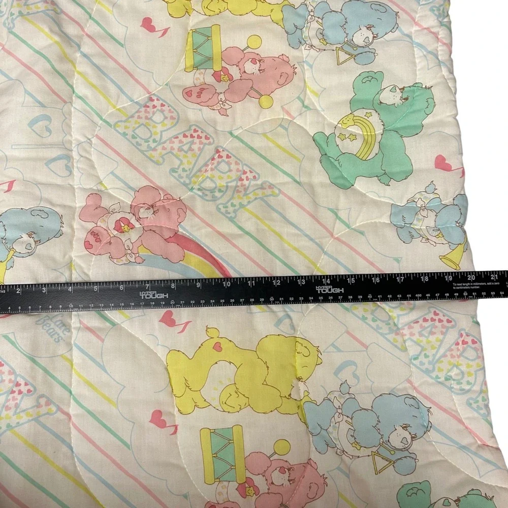 Care Bears Vintage Baby Sleeping Bag 1984 Pastel Rainbow 33x21 80s nursery decor